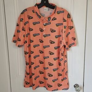 NWOT Crooked Tea Merch Mens 2XL SLIM-FIT Cheeks Polo Shirt Peach Golf $42 MSRP